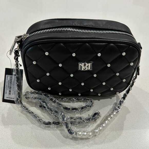 BADGLEY MISCHKA Quilted Camera Bag with Pearls - Picture 1 of 7